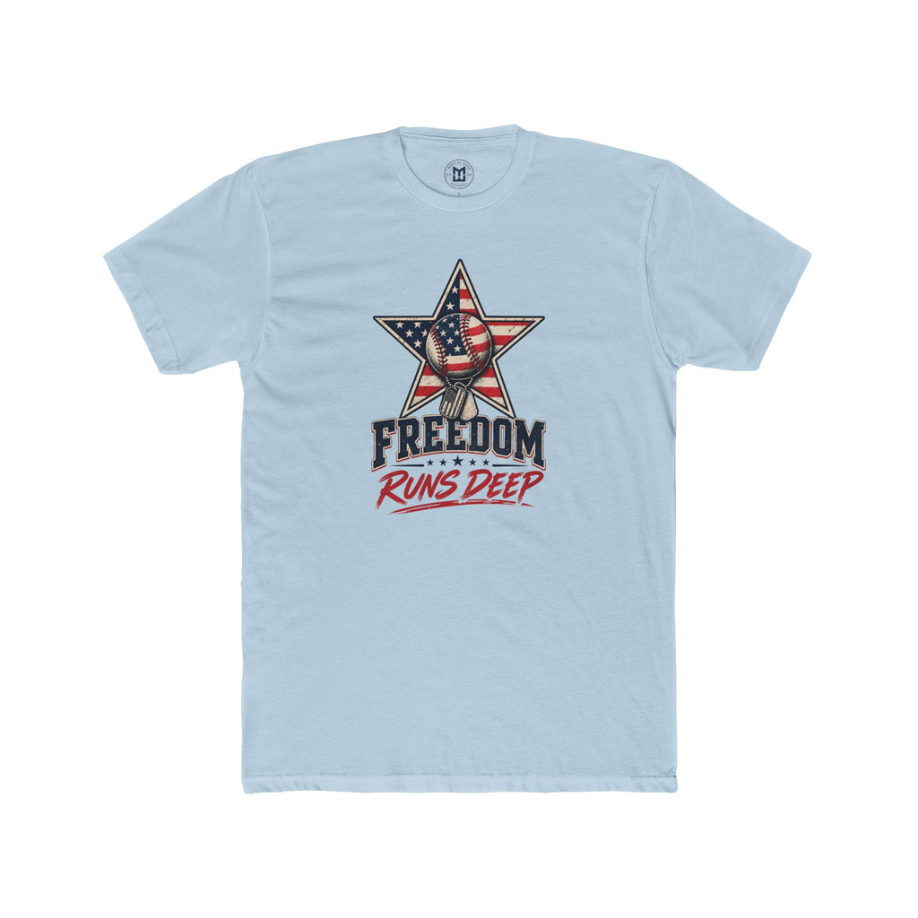 Freedom Runs Deep T-Shirt — Patriotic American Flag Star Tee
