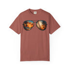 Sunglass Sunset Baseball T-Shirt — Beach & Sports Graphic Tee