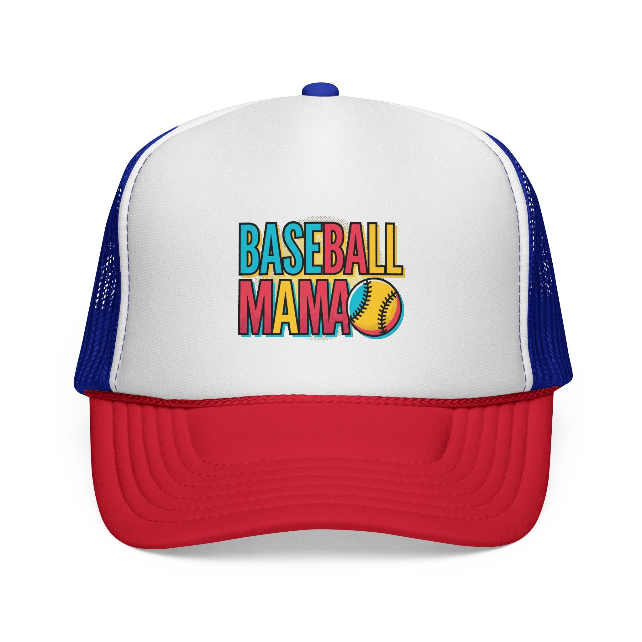Baseball Mama Trucker Cap – Retro Colorful Softball Mom Hat