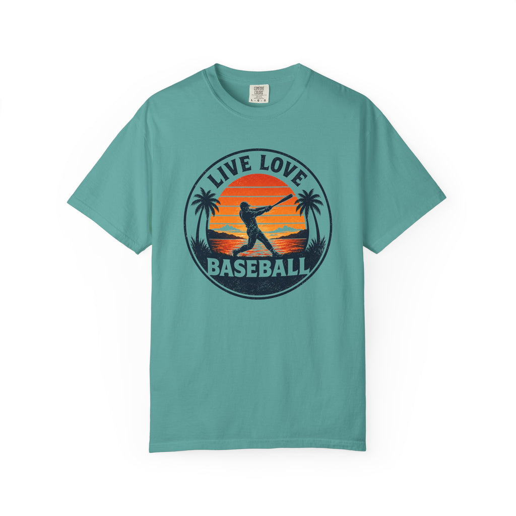 Live Love Baseball Unisex Garment-Dyed T-shirt