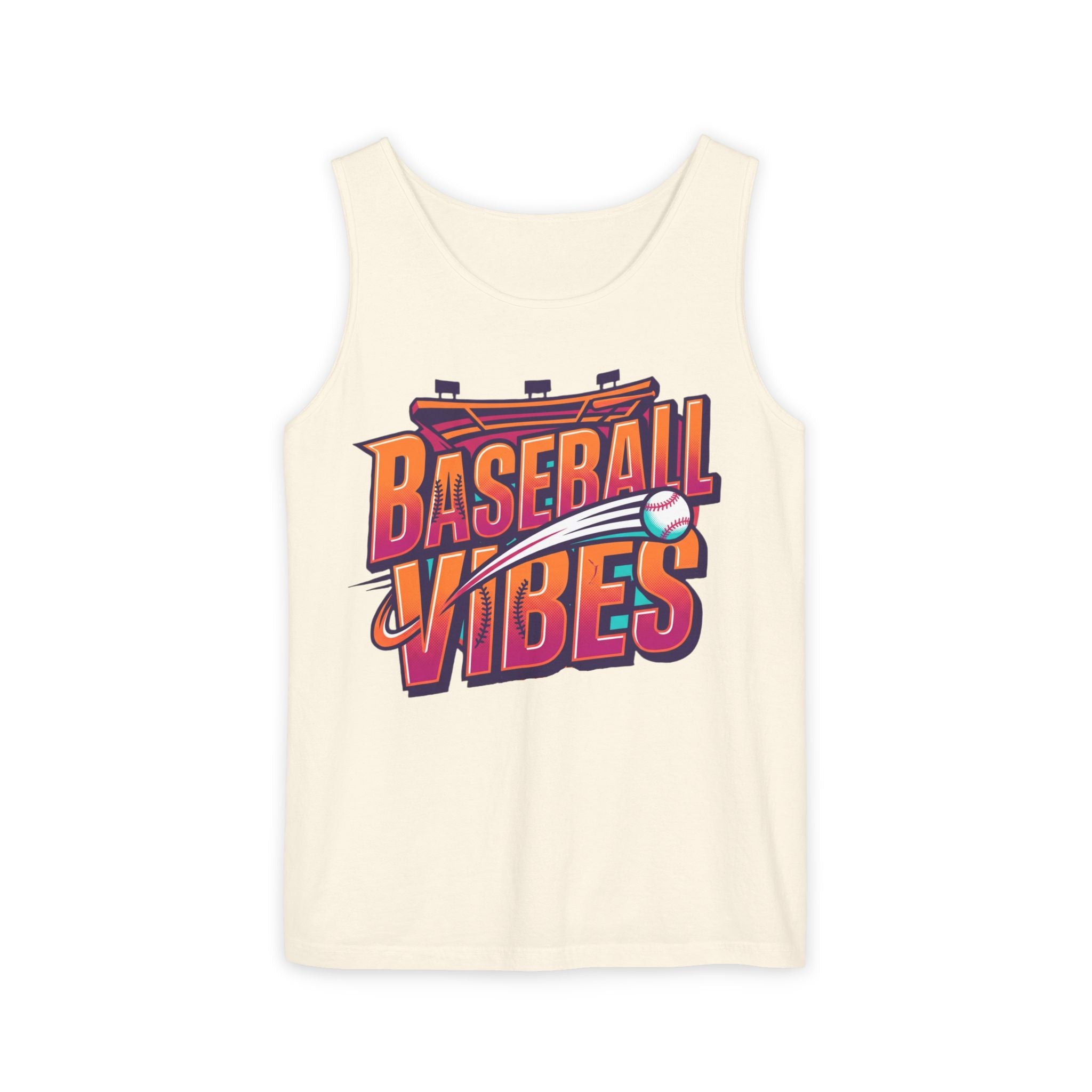 Baseball Vibes Tank Top — Retro Stadium Graphic Baseball Tee