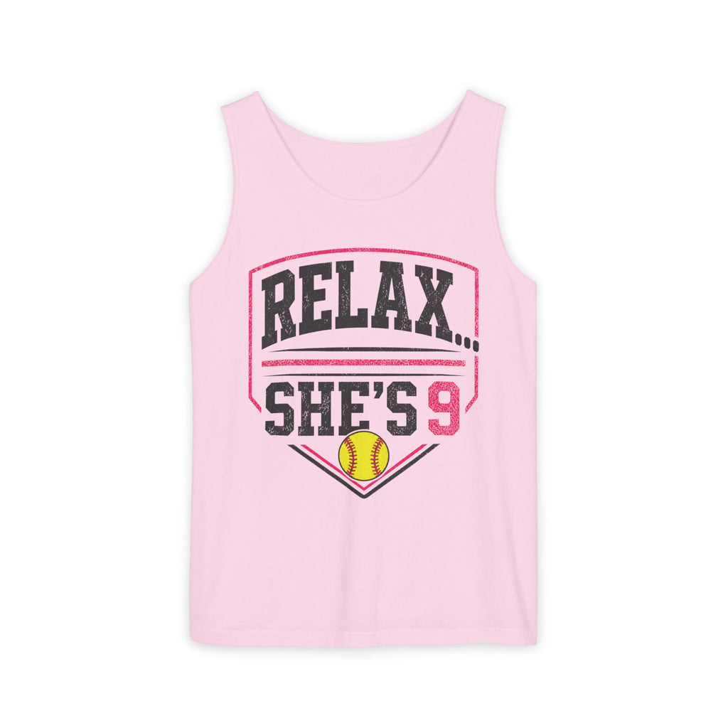 Relax... She's 9 Softball Tank Top