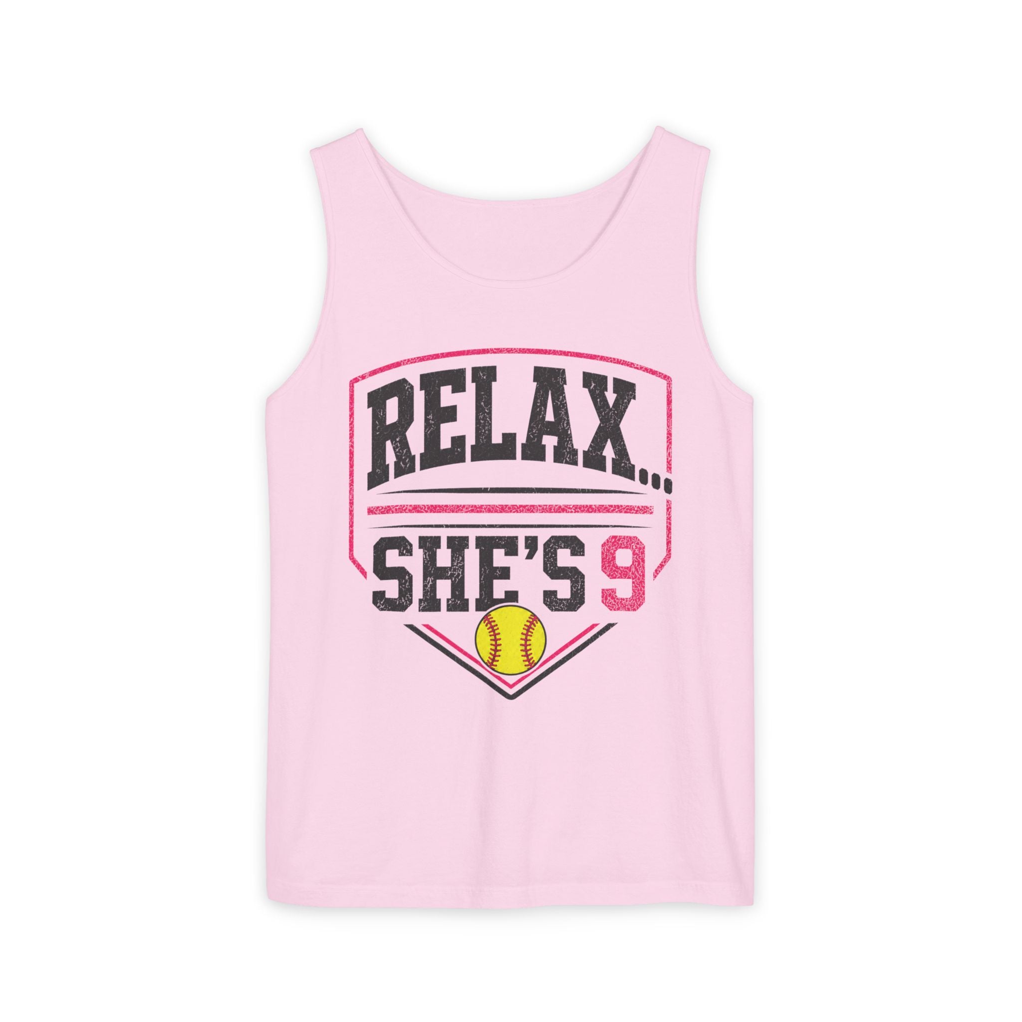 Relax... She's 9 Softball Tank Top