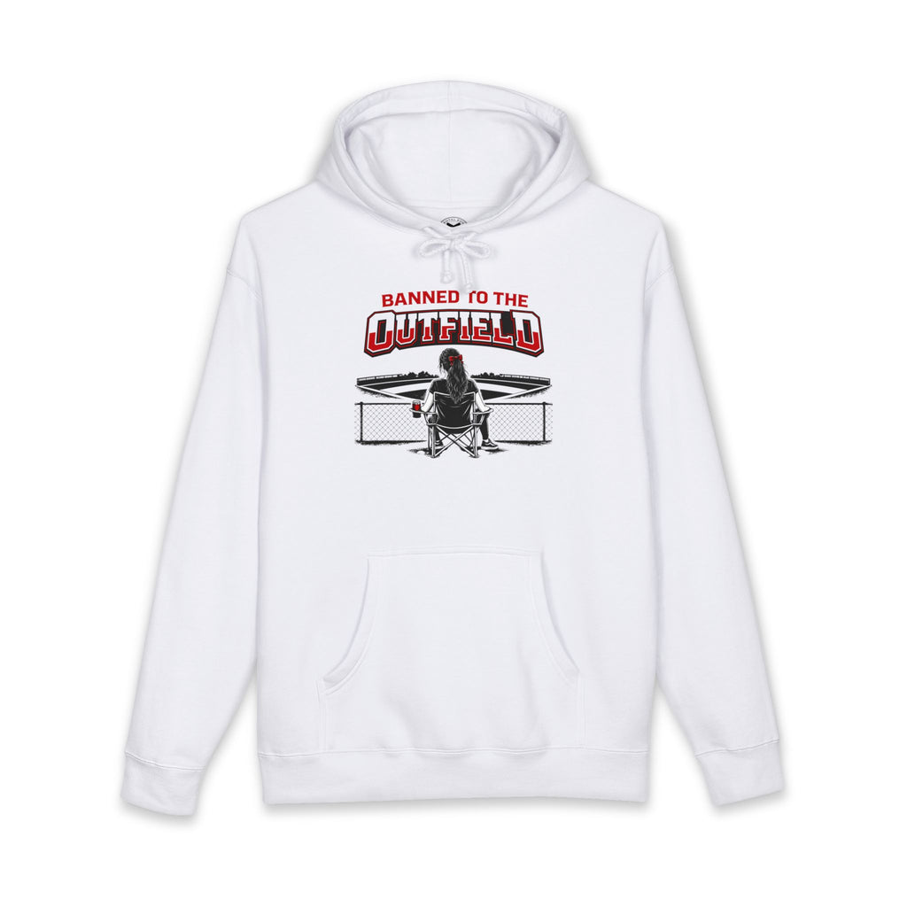 Woman's “Banned to the Outfield” Graphic Hoodie Sweatshirt