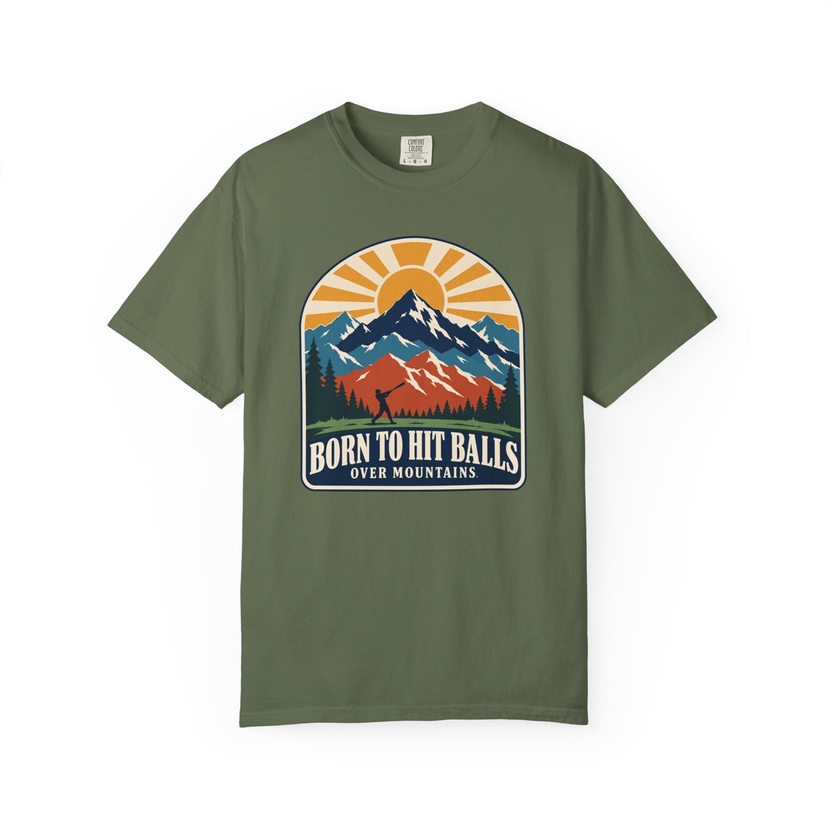 Born to Hit Balls Over Mountains T-Shirt — Unisex Vintage Mountain Comfort Colors Graphic Tee
