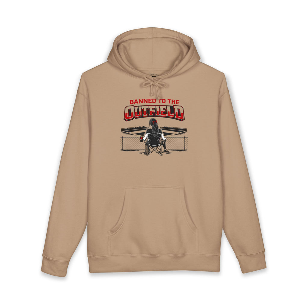 Woman's “Banned to the Outfield” Graphic Hoodie Sweatshirt