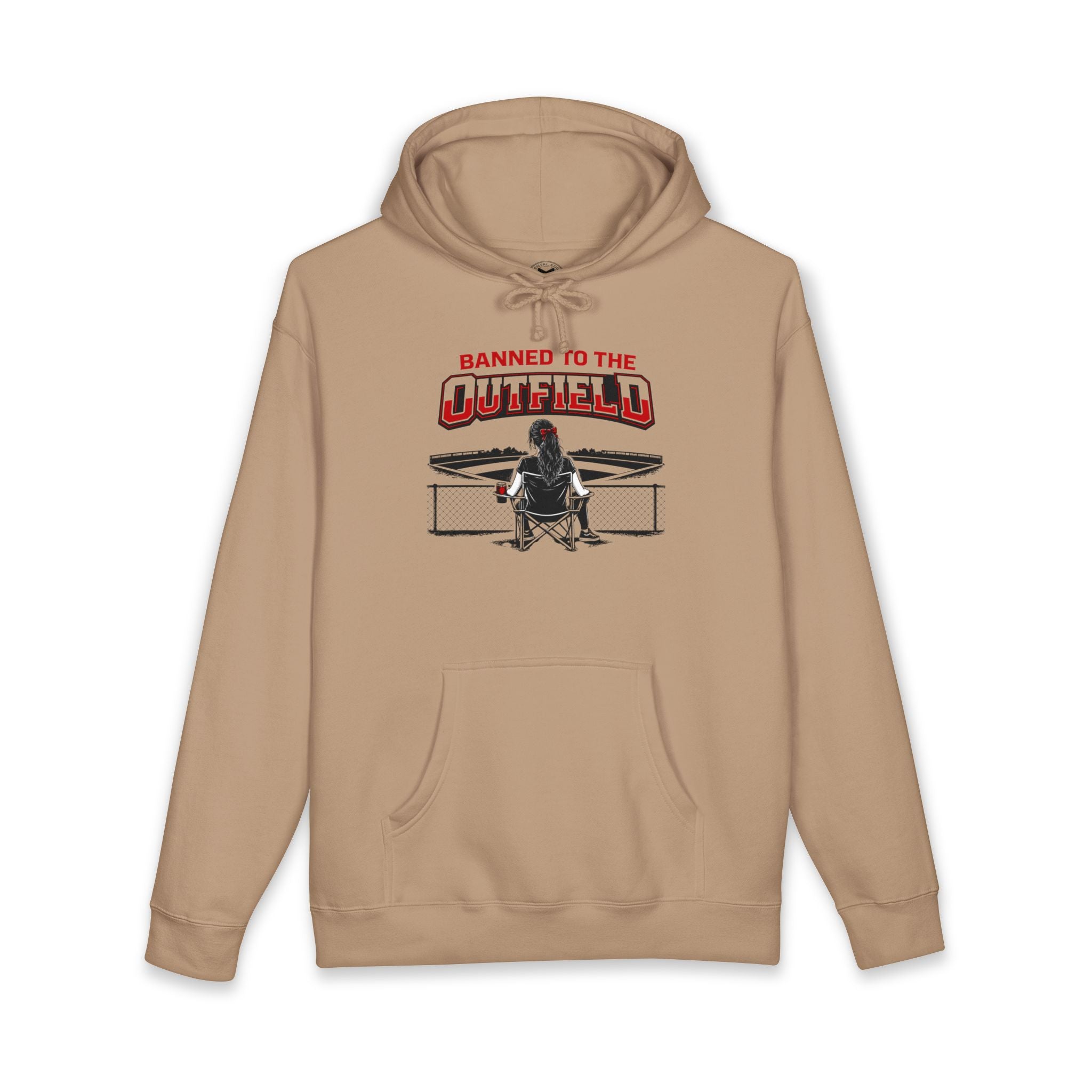 Woman's “Banned to the Outfield” Graphic Hoodie Sweatshirt