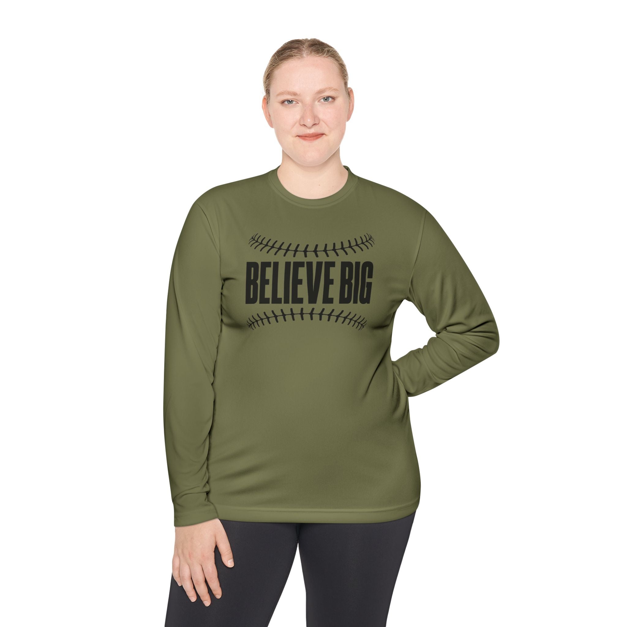 Baseball "Believe Big" Long Sleeve Unisex Tee