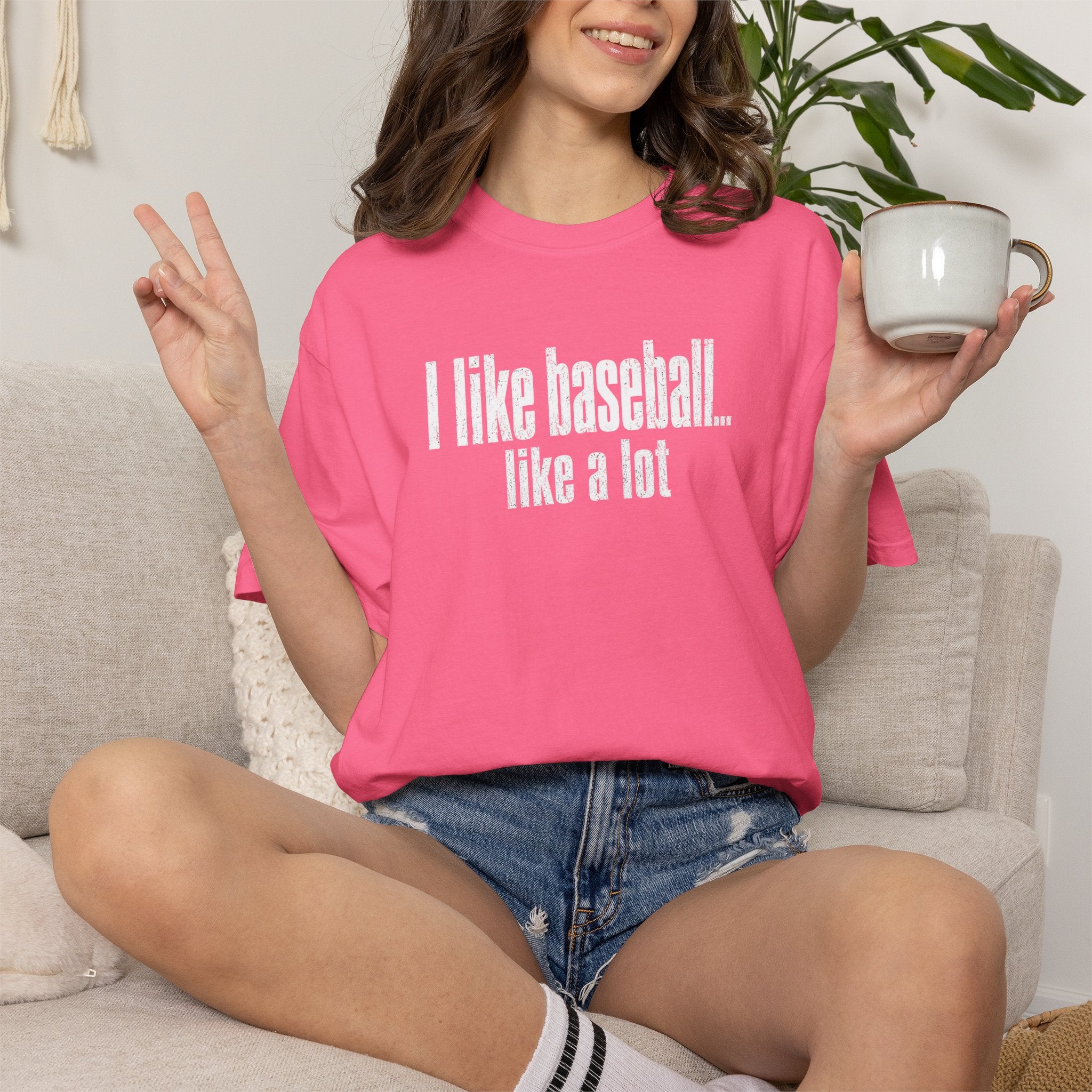 Adult Unisex "I Like Baseball...like a lot Garment-Dyed T-shirt