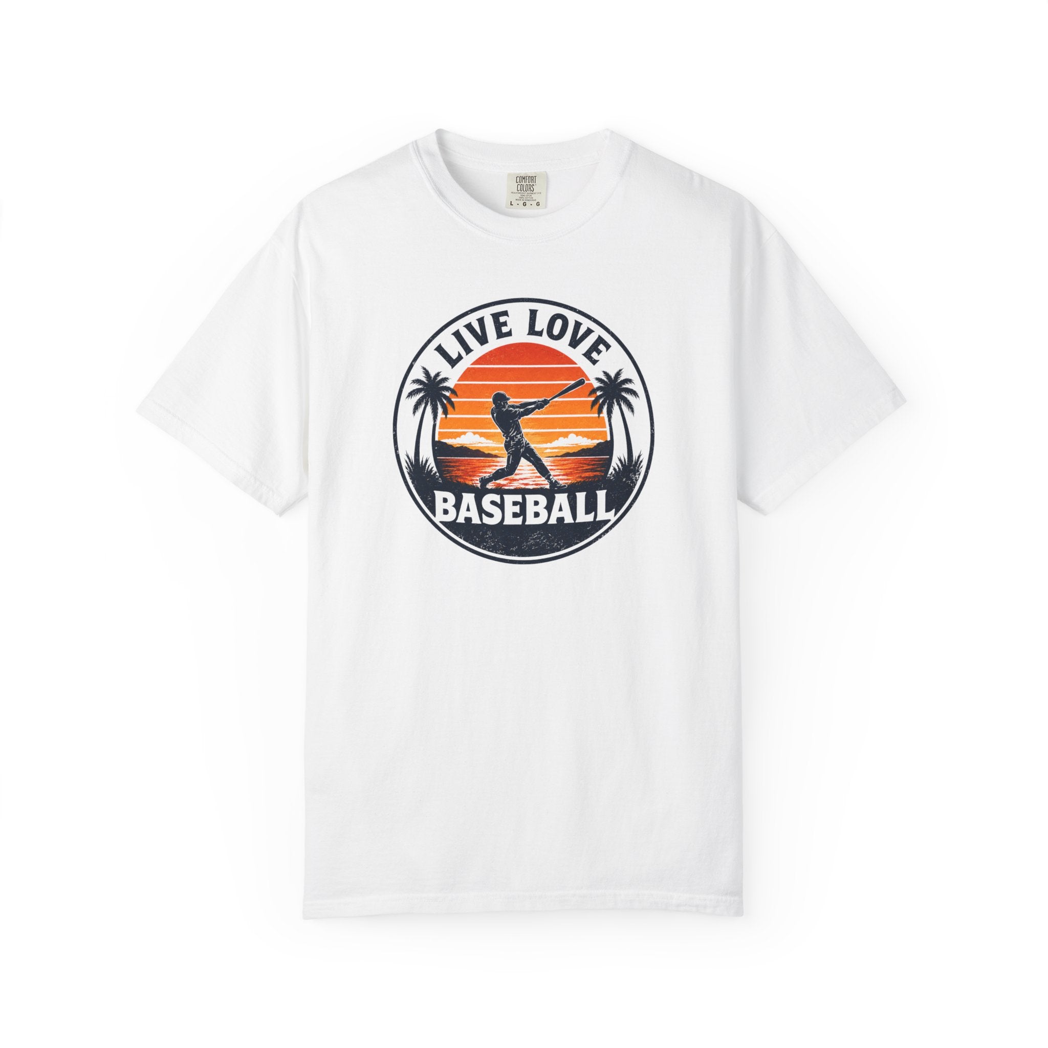 Live Love Baseball T-Shirt — Vintage Sunset Baseball Tee