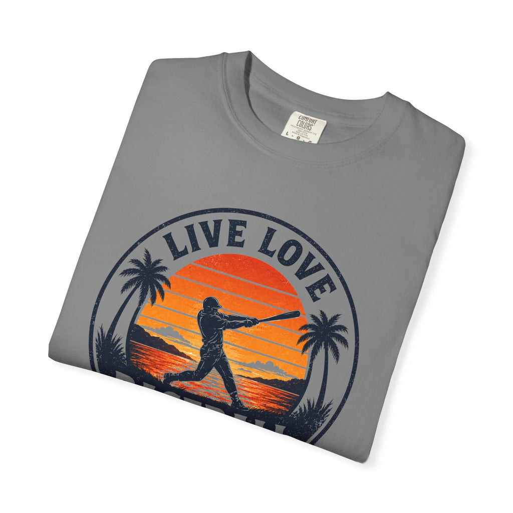 Live Love Baseball Unisex Garment-Dyed T-shirt