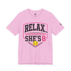 'Relax... She's 8' Softball Parents Tee