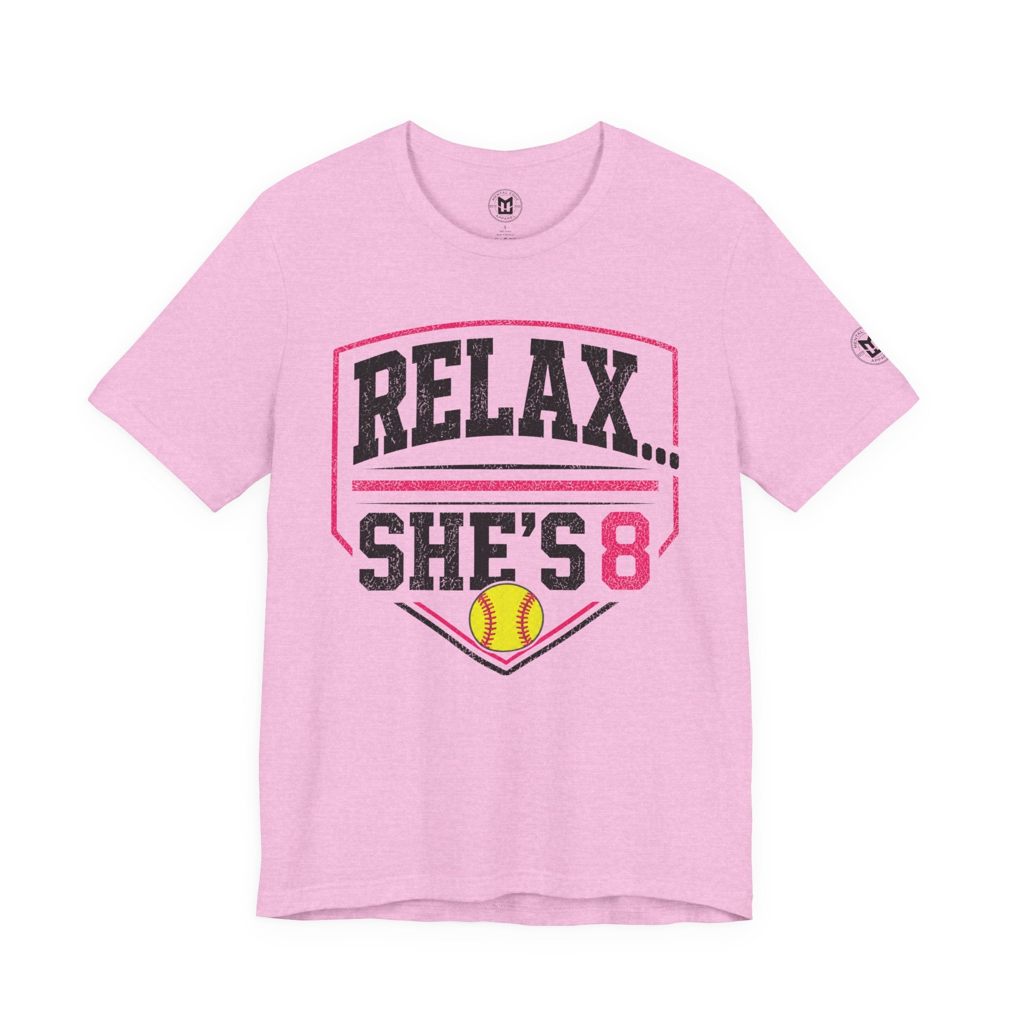 'Relax... She's 8' Softball Parents Tee