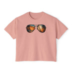 Sunglasses Sunset Baseball Women's Boxy Tee