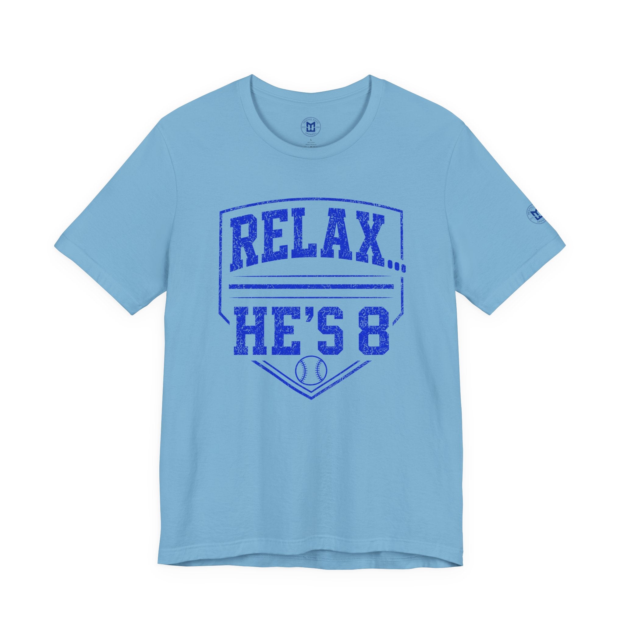Relax... He's 8 Baseball Parent T-Shirt - Royal Blue
