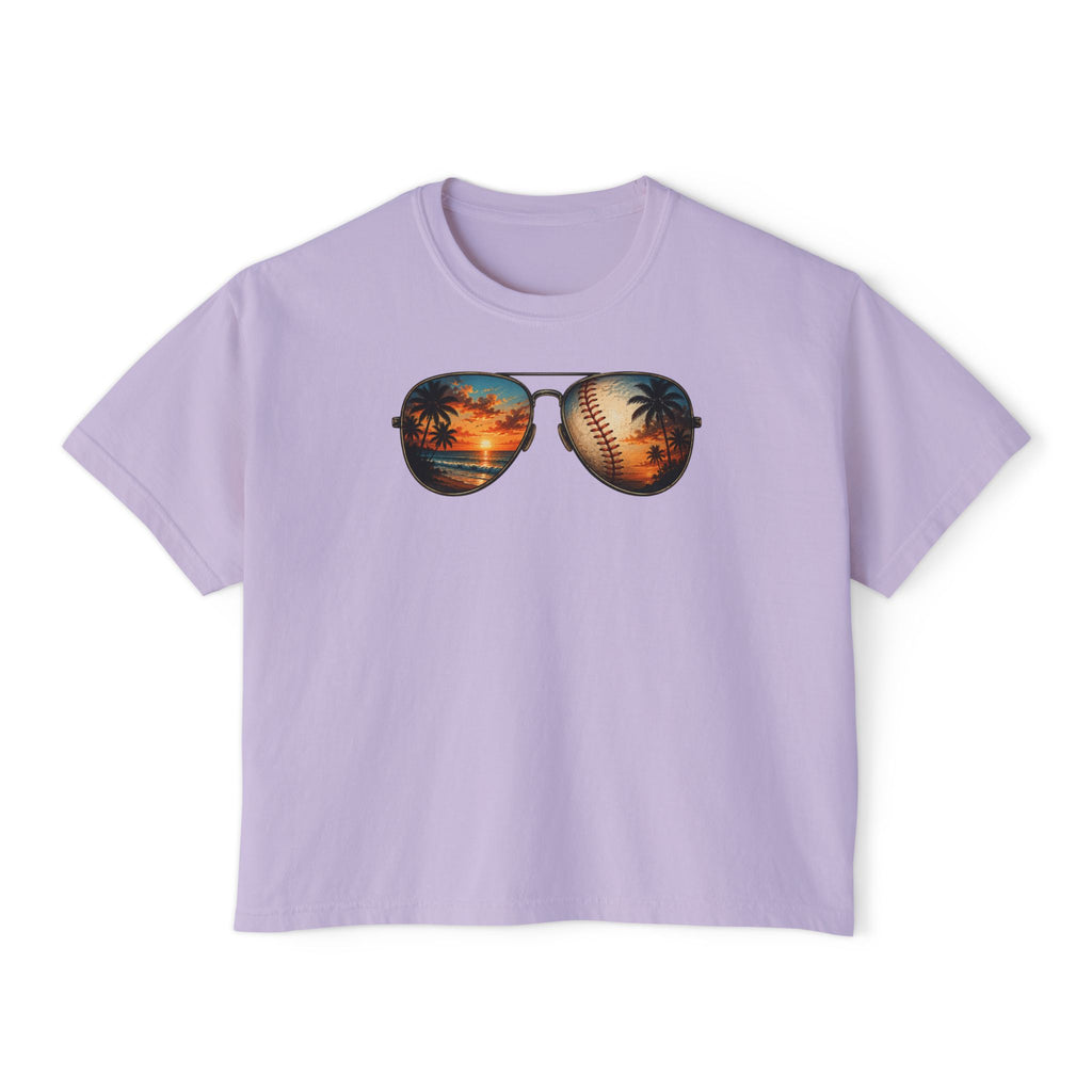Sunglasses Sunset Baseball Women's Boxy Tee
