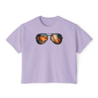Sunglasses Sunset Baseball Women's Boxy Tee
