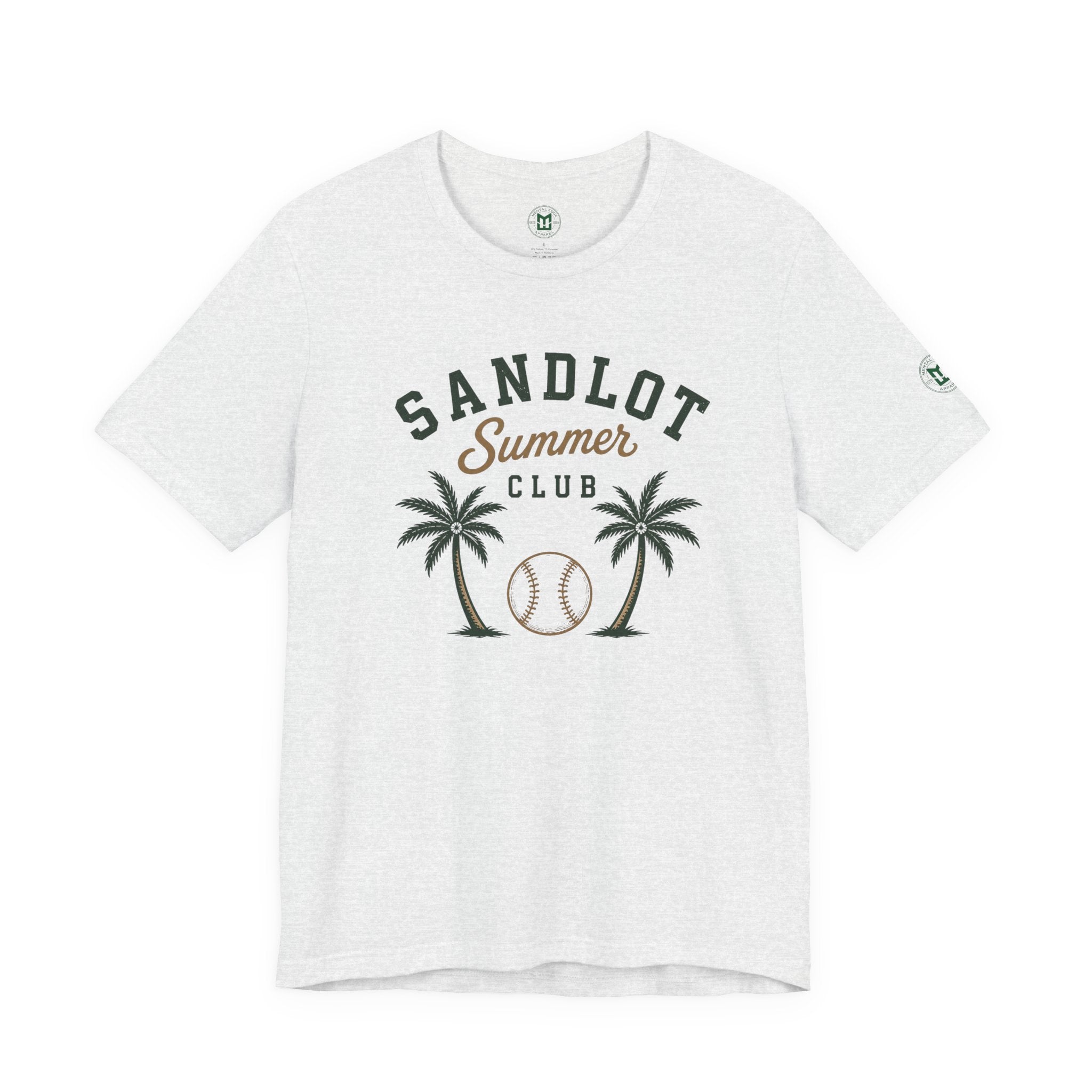 Sandlot Summer Club T-Shirt — Retro Baseball Palm Tree Tee