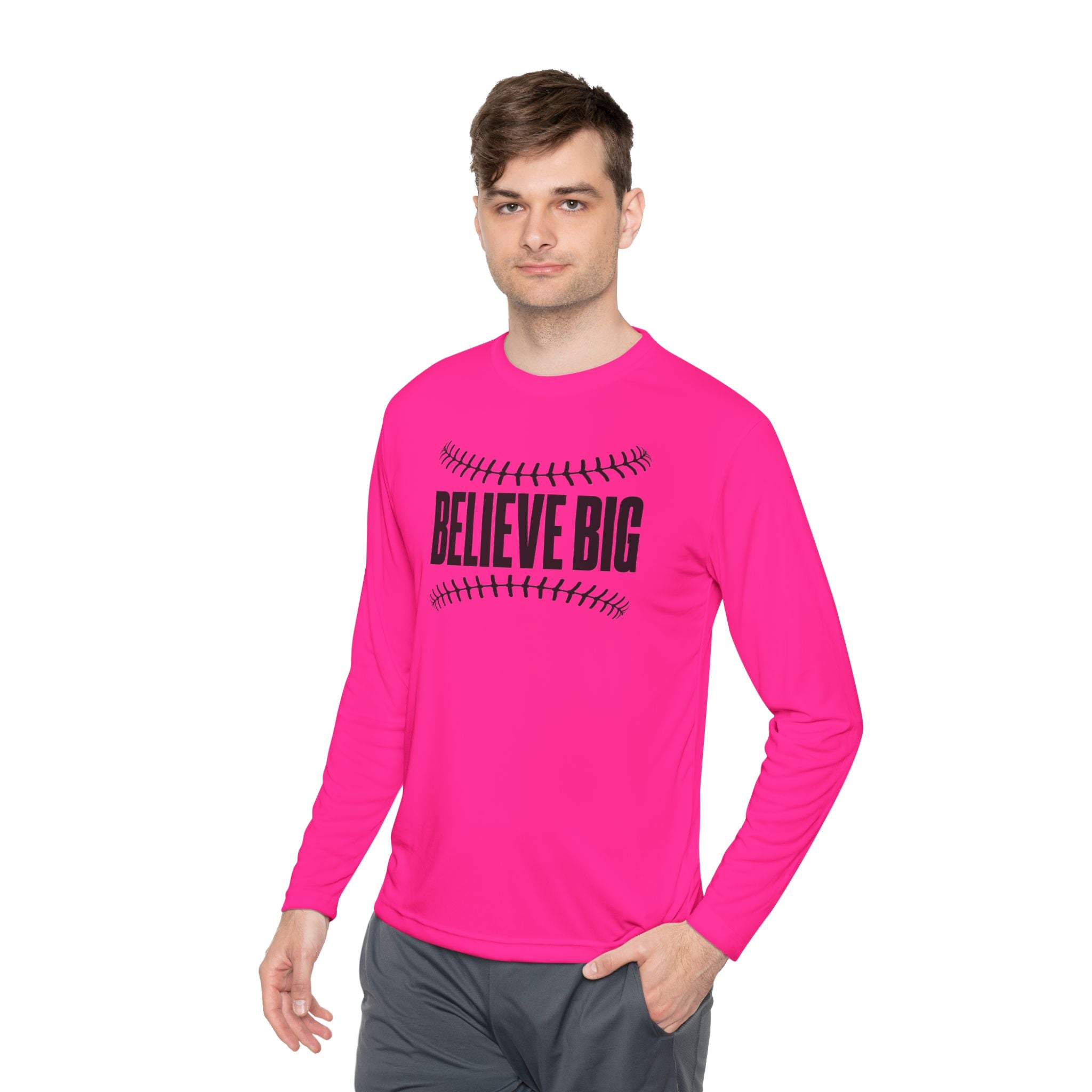 Baseball "Believe Big" Long Sleeve Unisex Tee