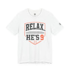 Relax… He's 9 Baseball Parent Tee _ Okstate Orange