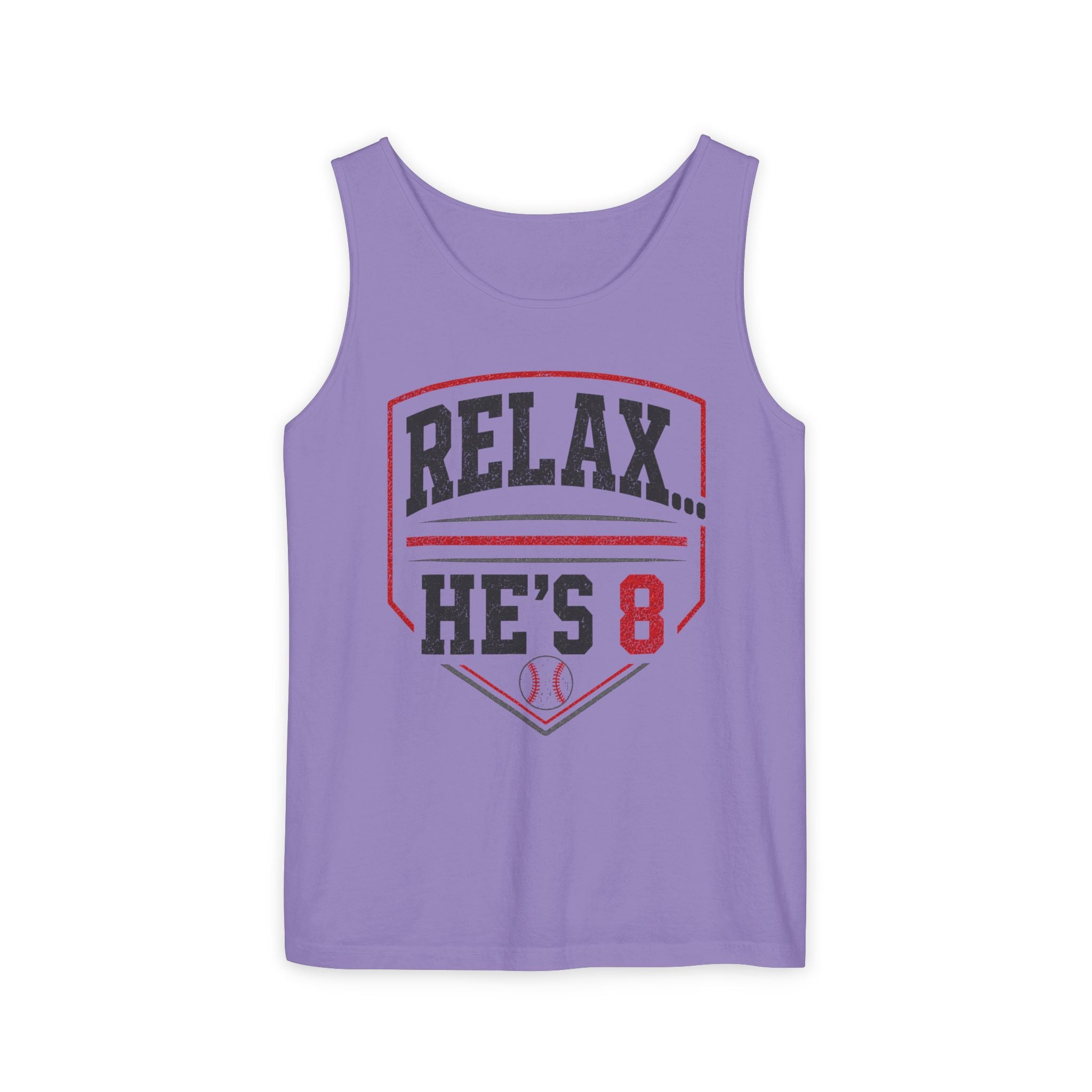 Relax... He's 8 Baseball Parent Tank Top