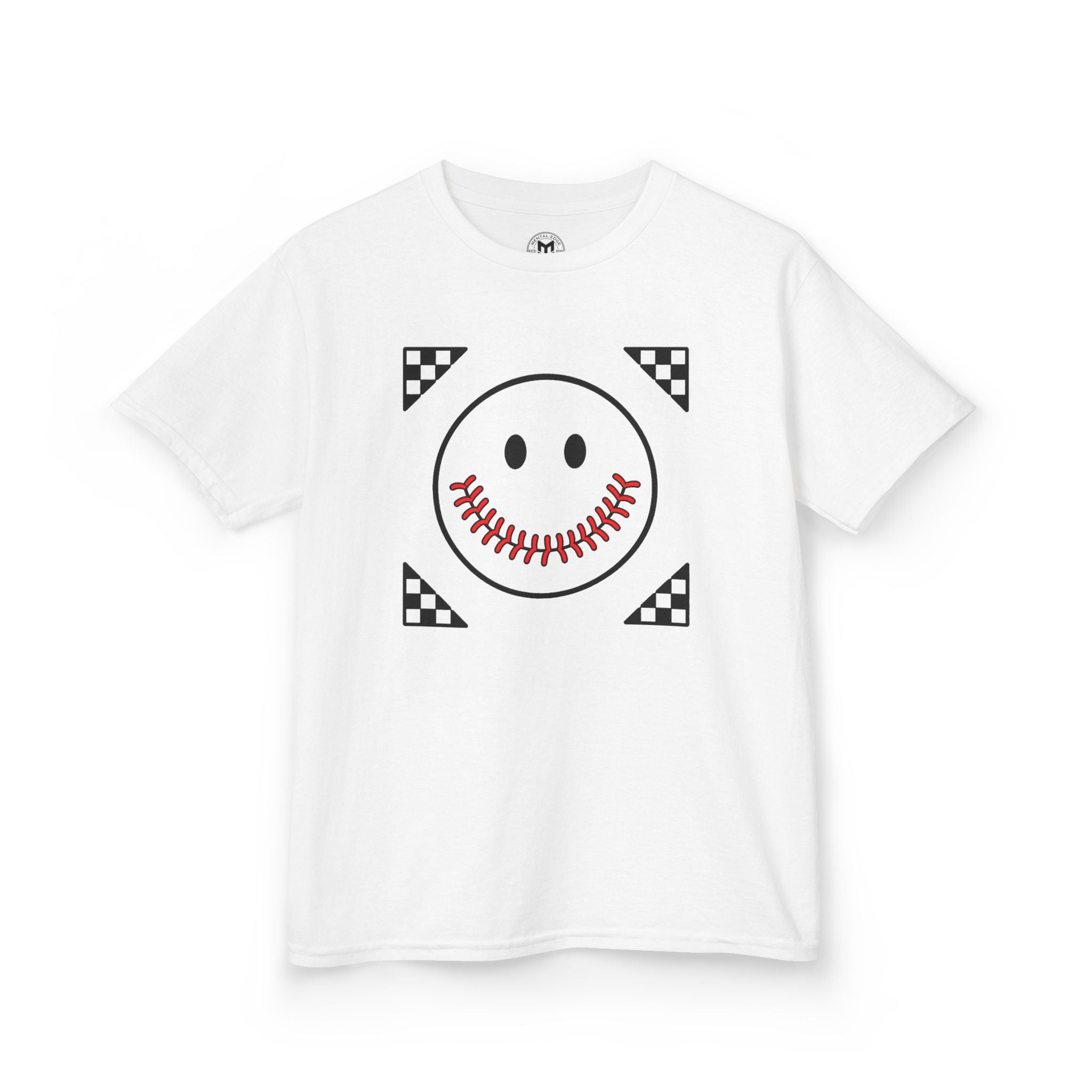 Kids T-Shirt — "Smily Baseball Seams Face" Baseball Tee