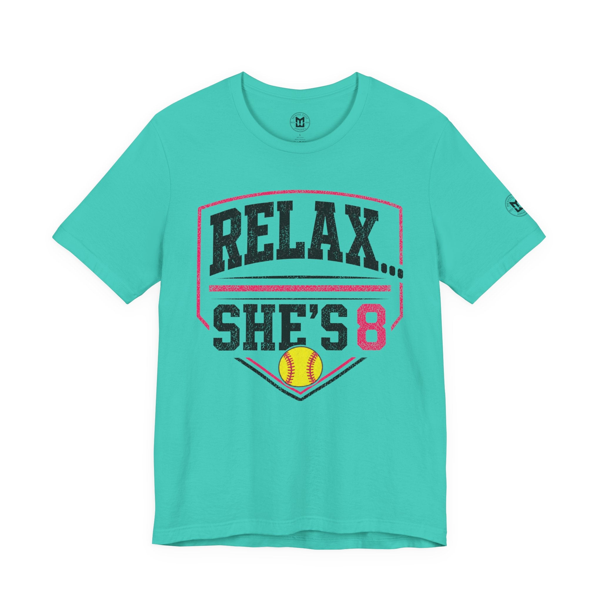 'Relax... She's 8' Softball Parents Tee