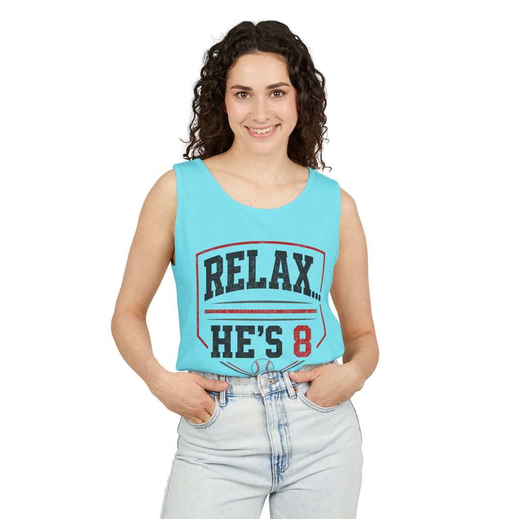 Relax... He's 8 Baseball Parent Tank Top