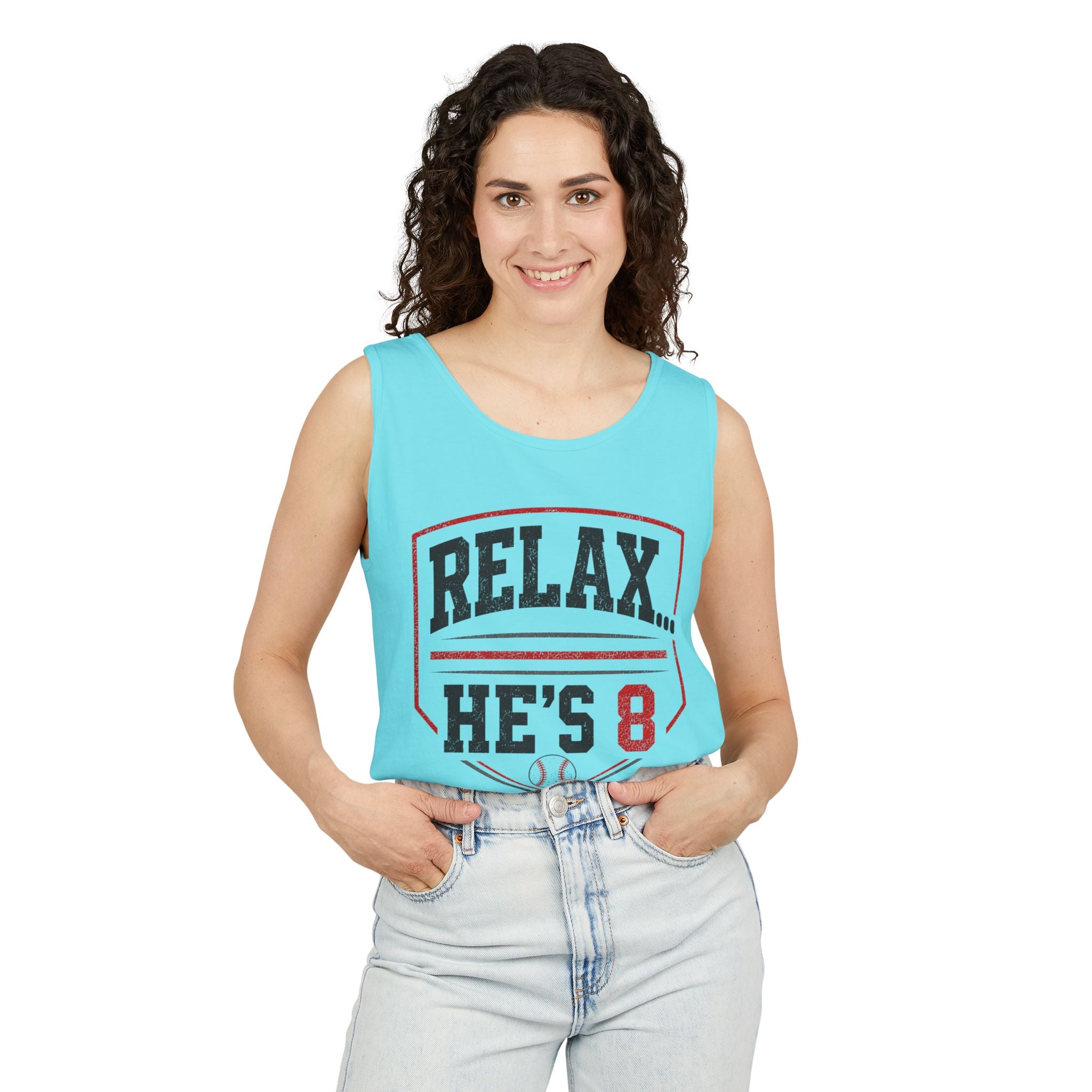 Relax... He's 8 Baseball Parent Tank Top