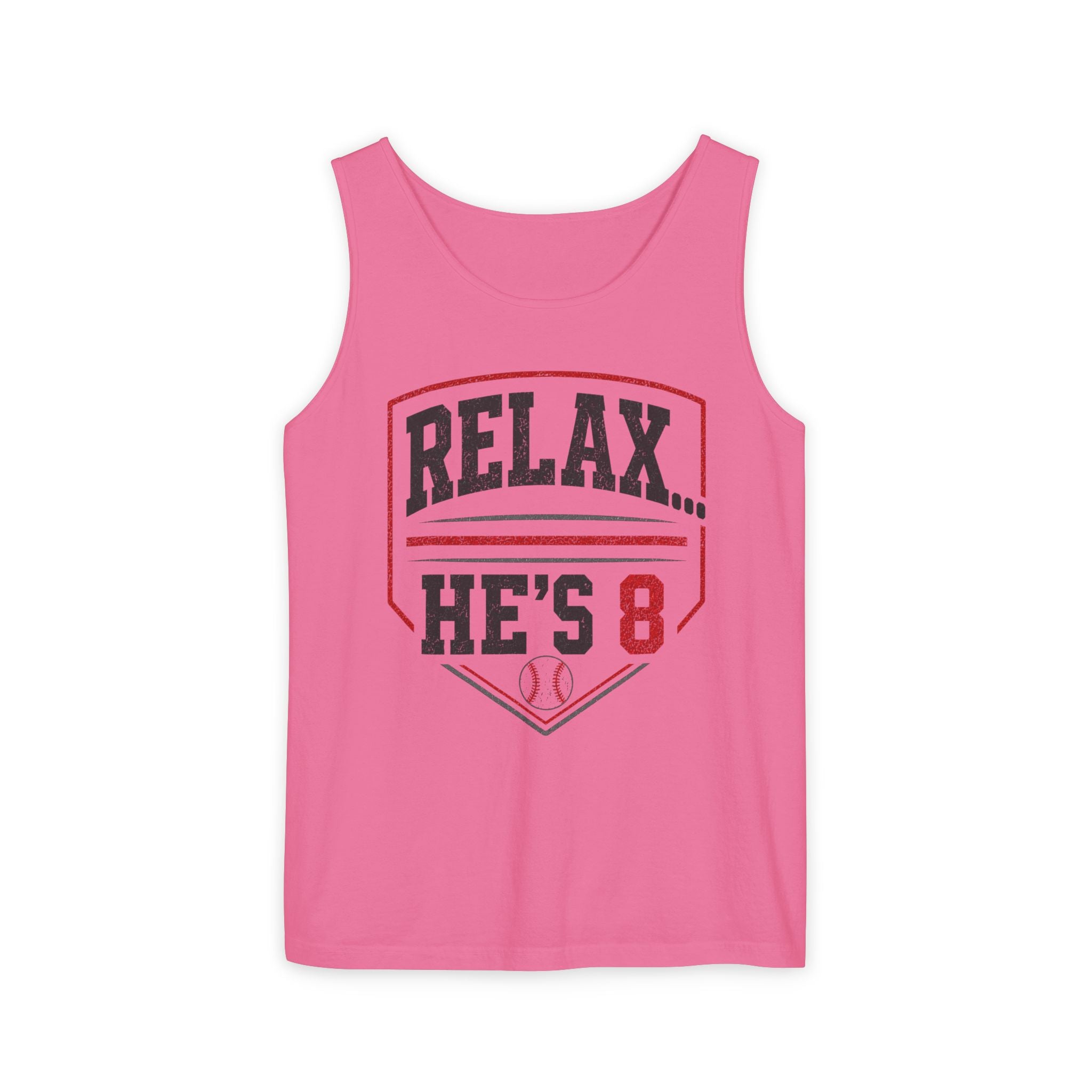 Relax... He's 8 Baseball Parent Tank Top