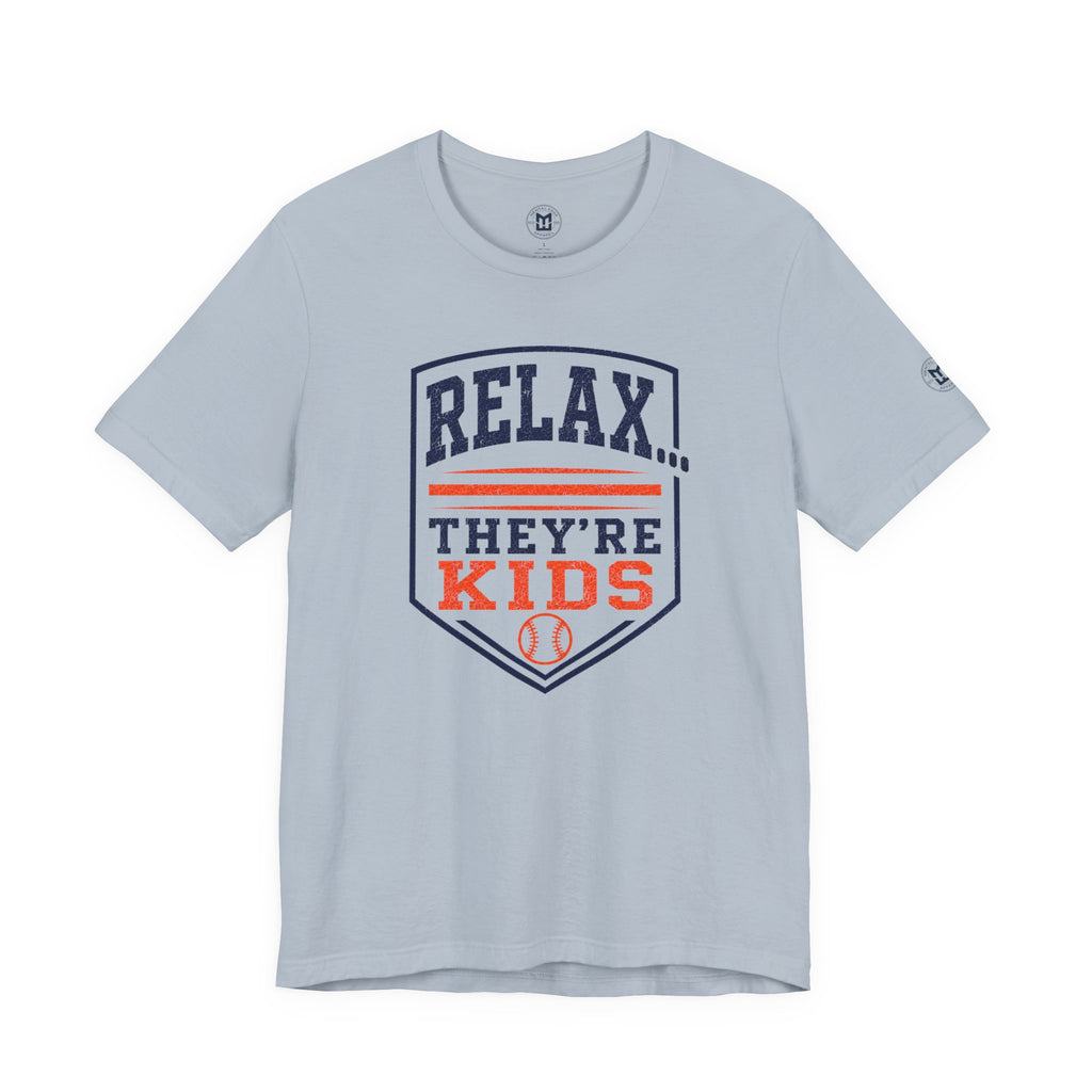 Relax They're Kids Baseball Parent T-Shirt - Navy Orange
