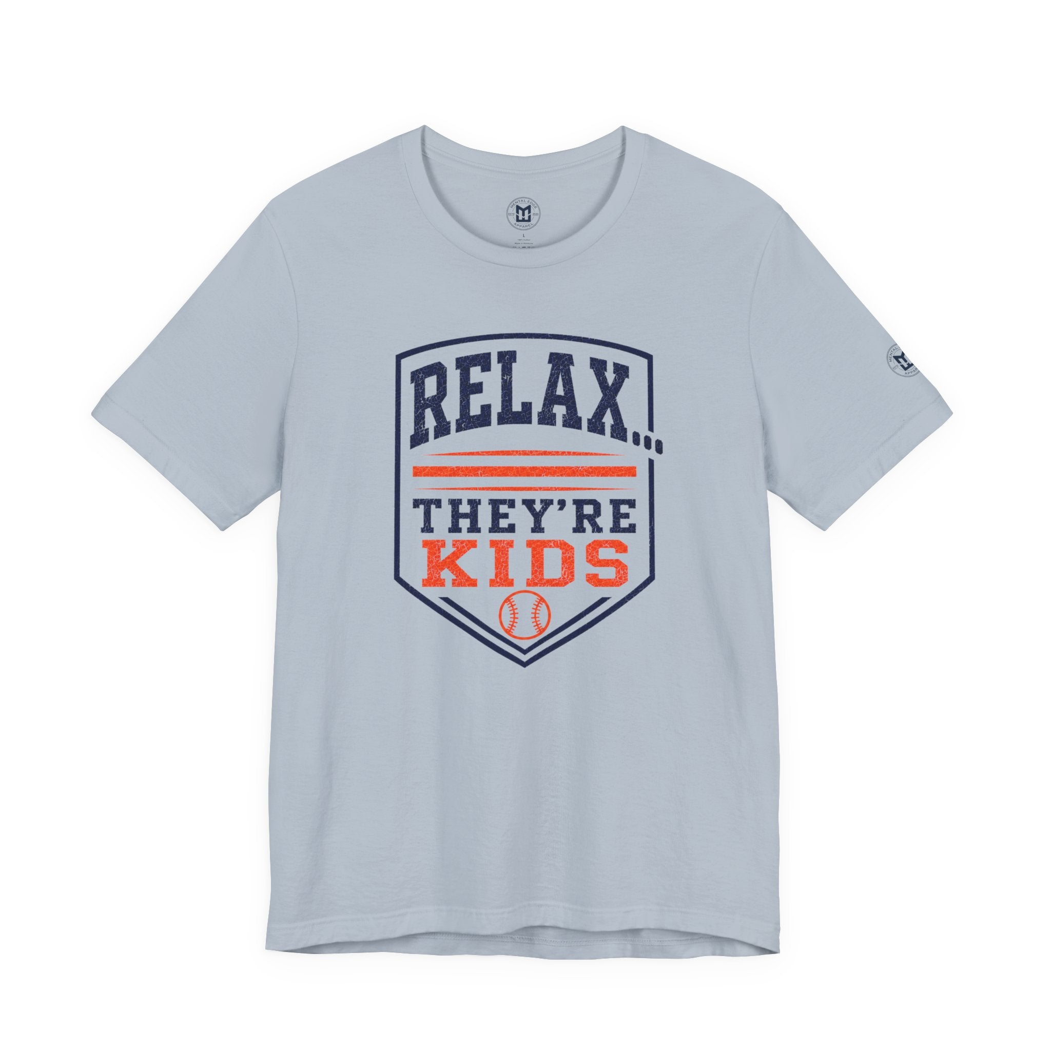 Relax They're Kids Baseball Parent T-Shirt - Navy Orange