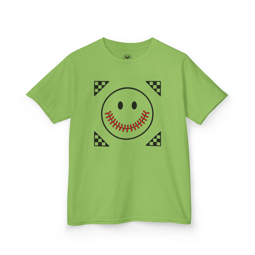 Kids T-Shirt — "Smily Baseball Seams Face" Baseball Tee