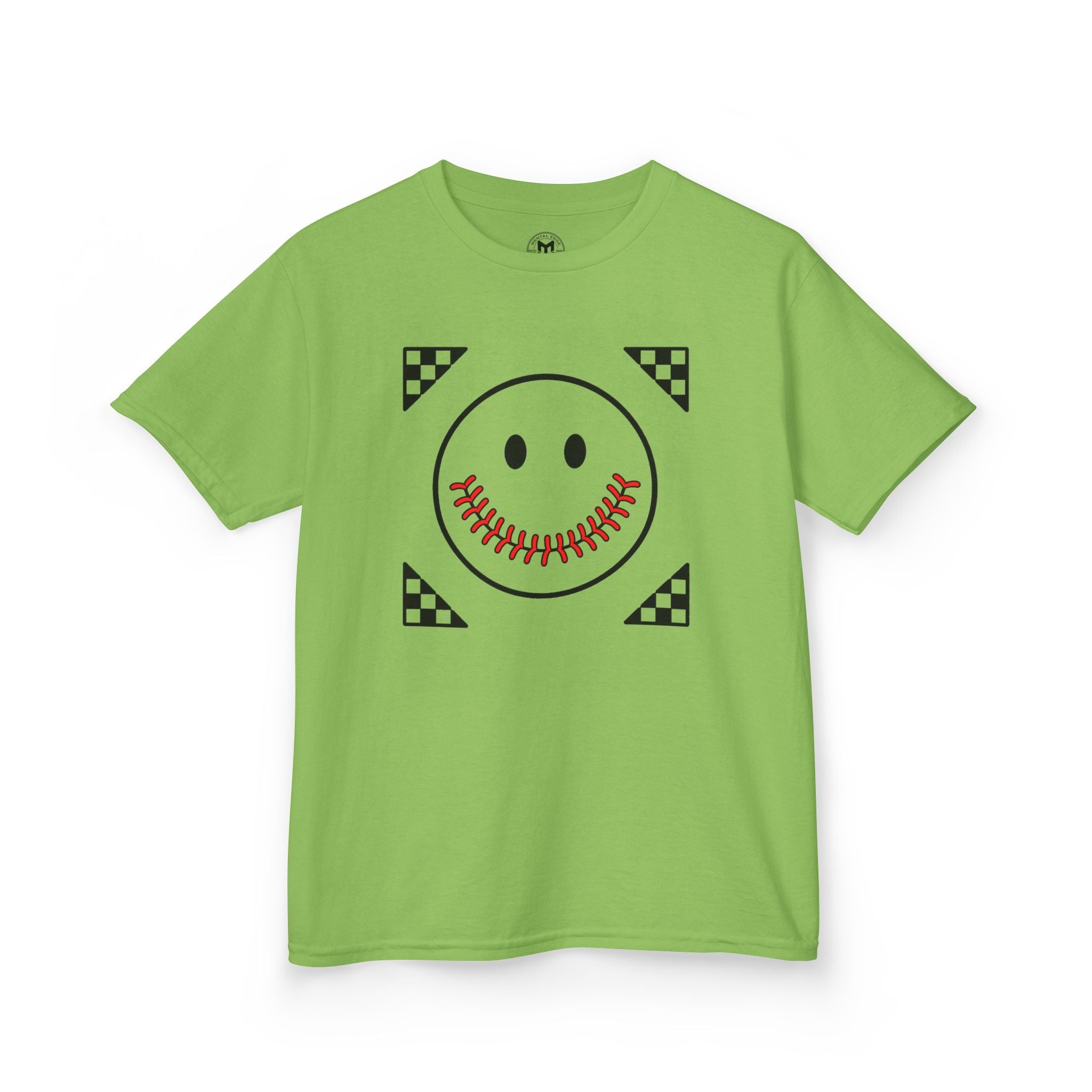 Kids T-Shirt — "Smily Baseball Seams Face" Baseball Tee