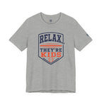 Relax They're Kids Baseball Parent T-Shirt - Navy Orange
