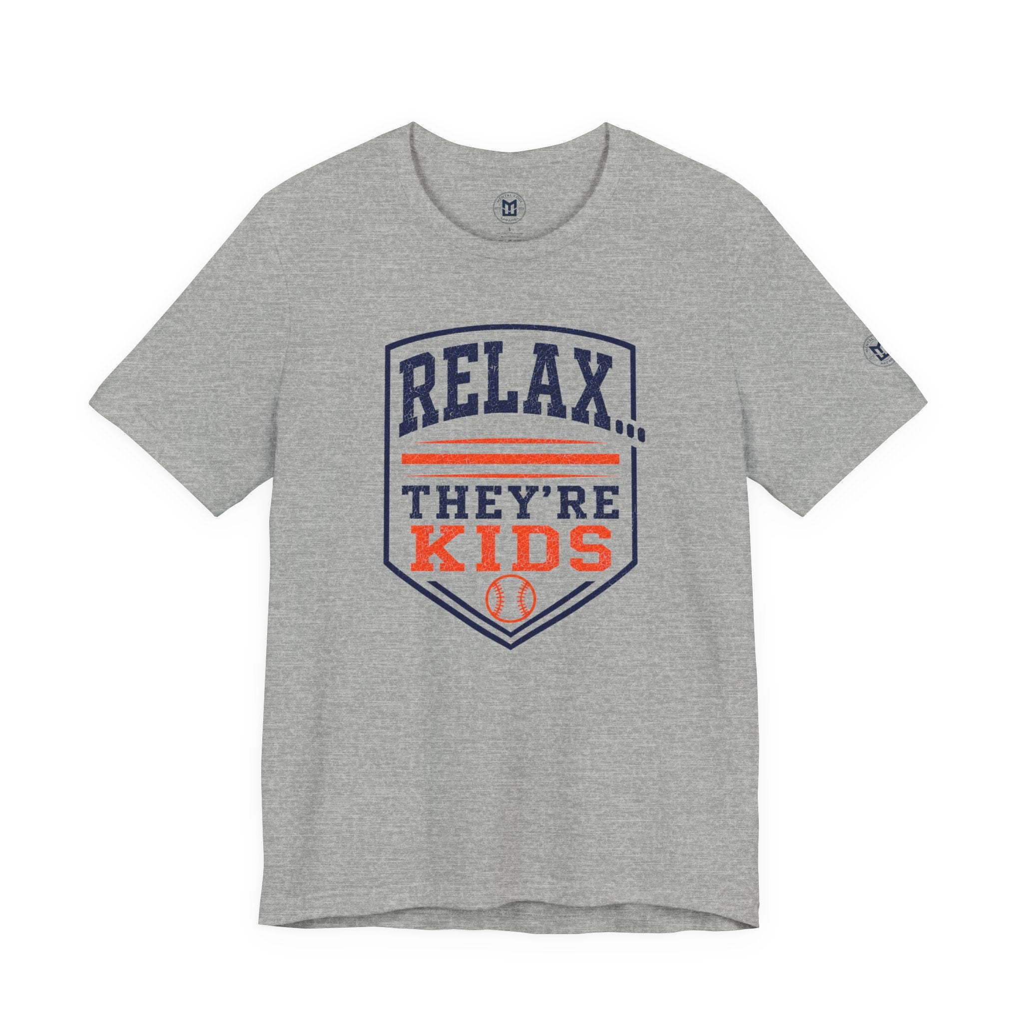 Relax They're Kids Baseball Parent T-Shirt - Navy Orange
