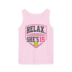 Relax... She's 15 Softball Parents Tank Top