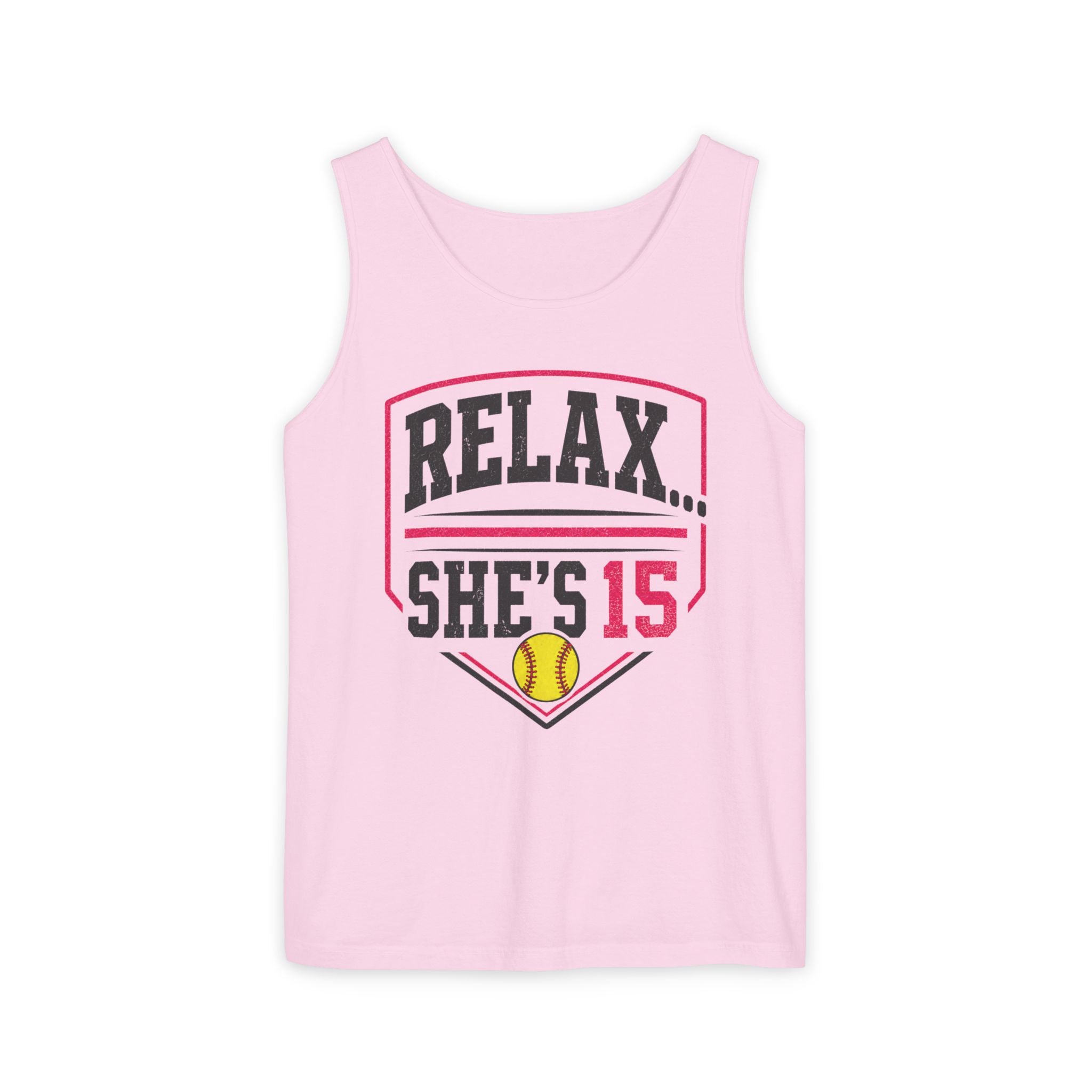 Relax... She's 15 Softball Parents Tank Top