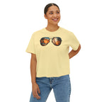 Sunglasses Sunset Baseball Women's Boxy Tee
