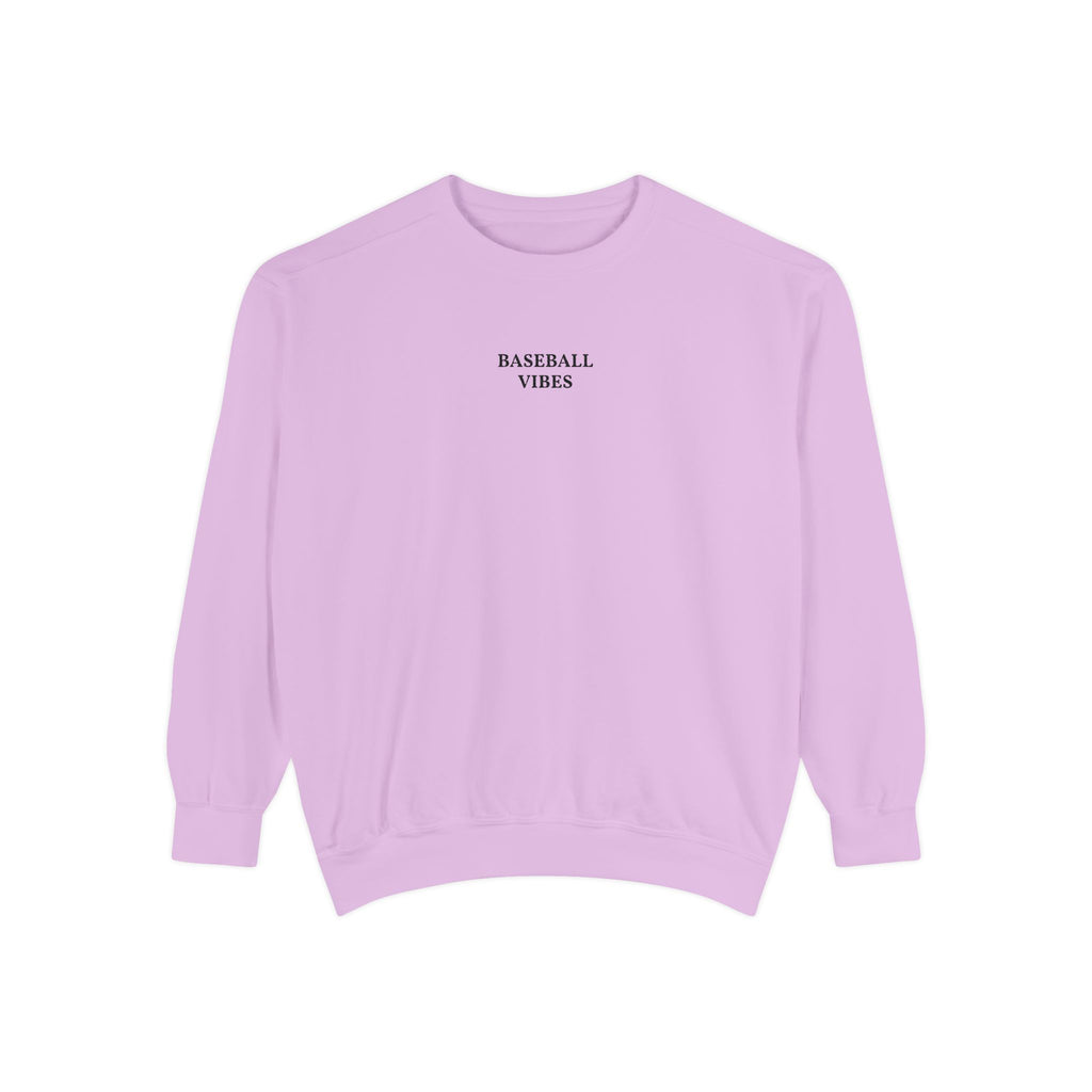 Baseball Vibes Sweatshirt — Minimalist White Crewneck
