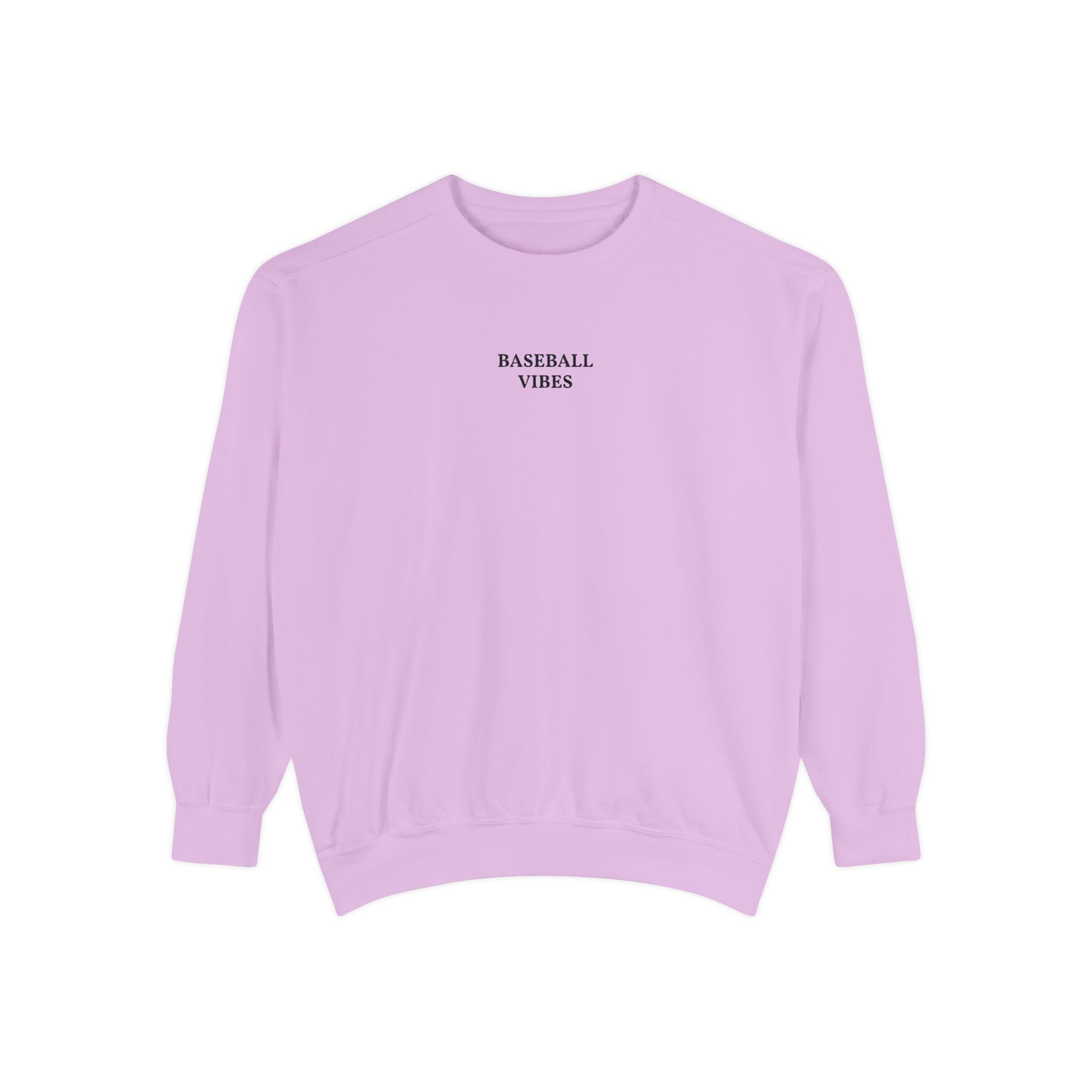 Baseball Vibes Sweatshirt — Minimalist White Crewneck