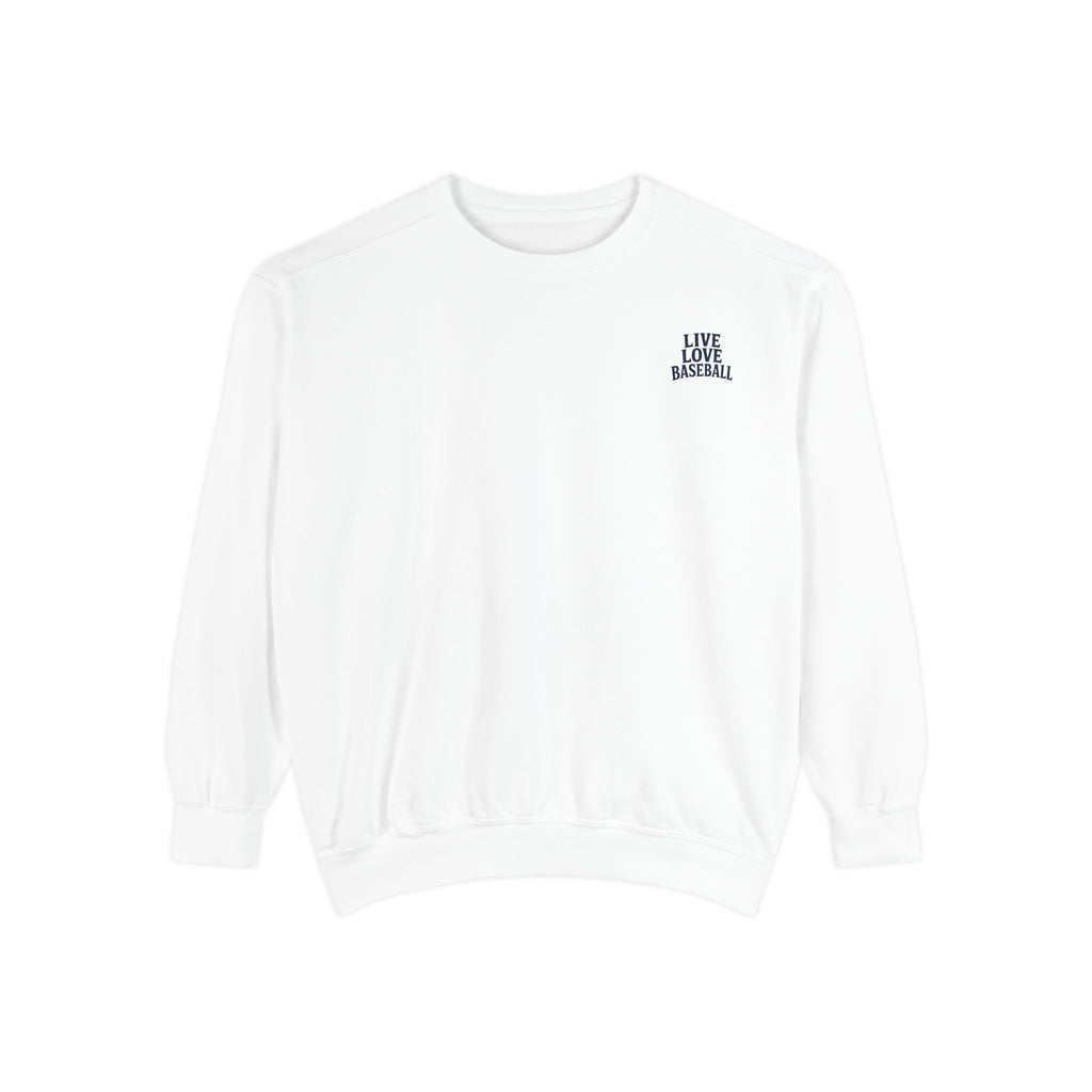 Baseball Sweatshirt — "Live Love Baseball" Vintage Sunset Crewneck Unisex
