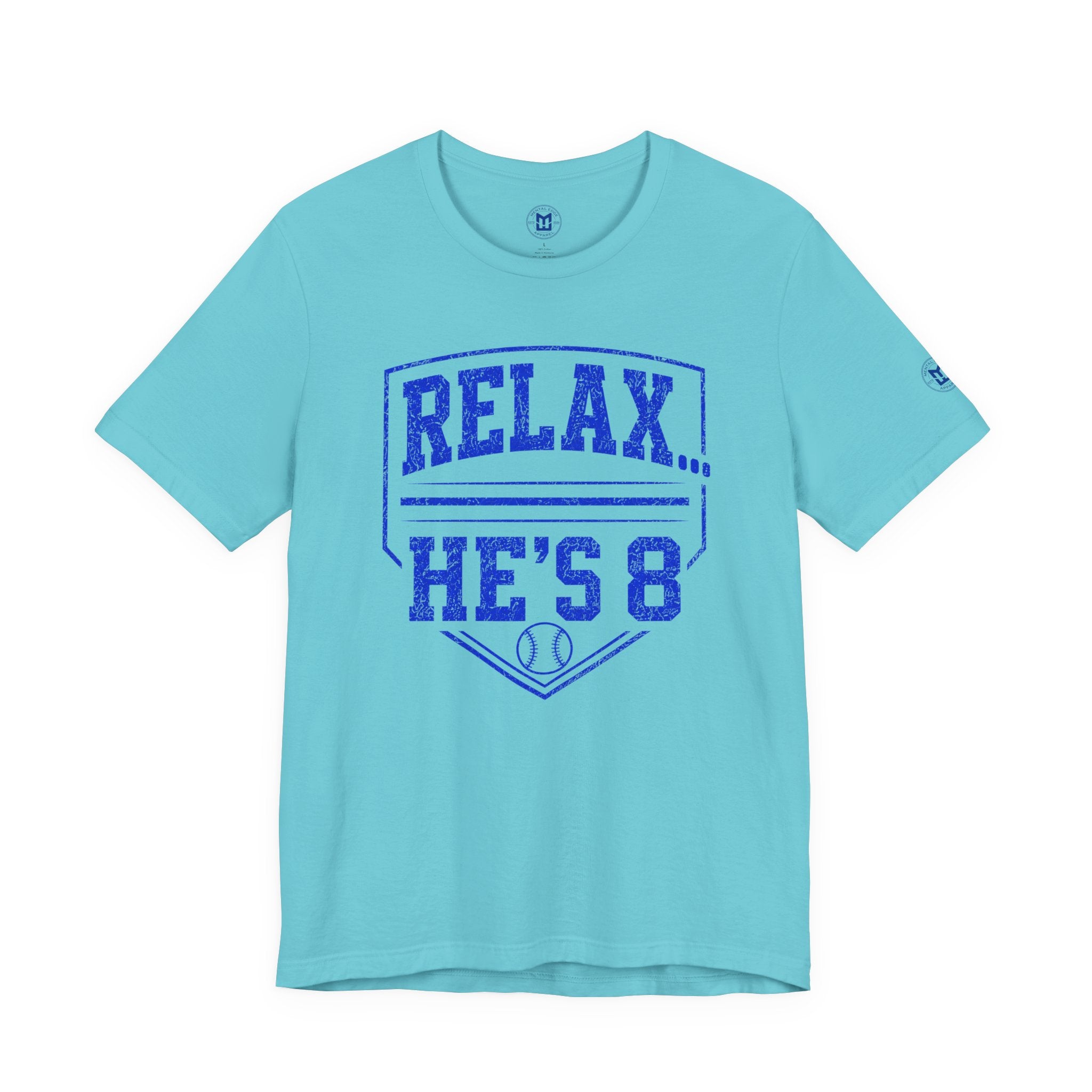 Relax... He's 8 Baseball Parent T-Shirt - Royal Blue