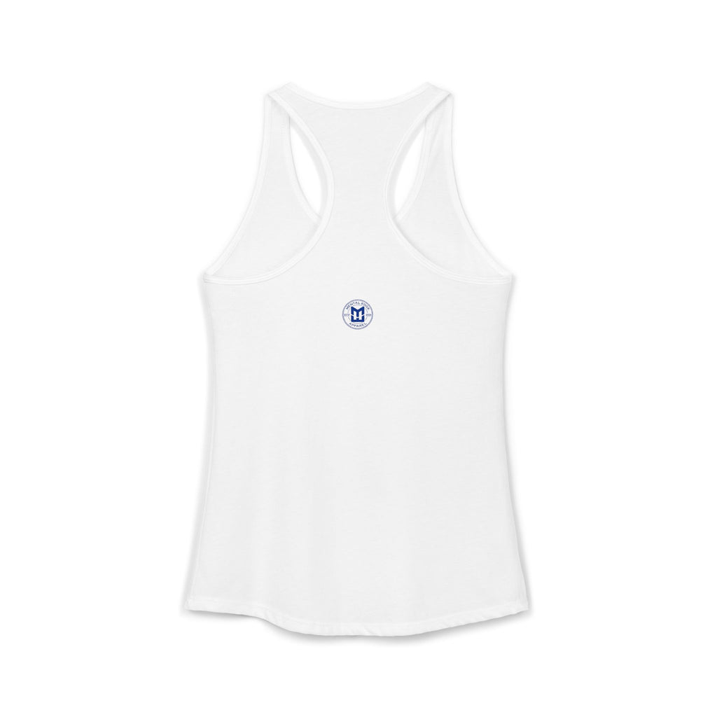 Relax He's 7 Baseball Mom Racerback Tank - Blue
