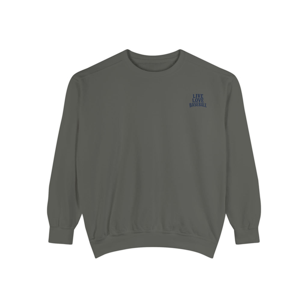 Baseball Sweatshirt — "Live Love Baseball" Vintage Sunset Crewneck Unisex