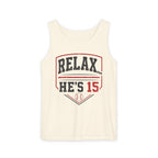 Relax He's 15 Baseball Parent Tank Top — Youth Sports Mom Gift