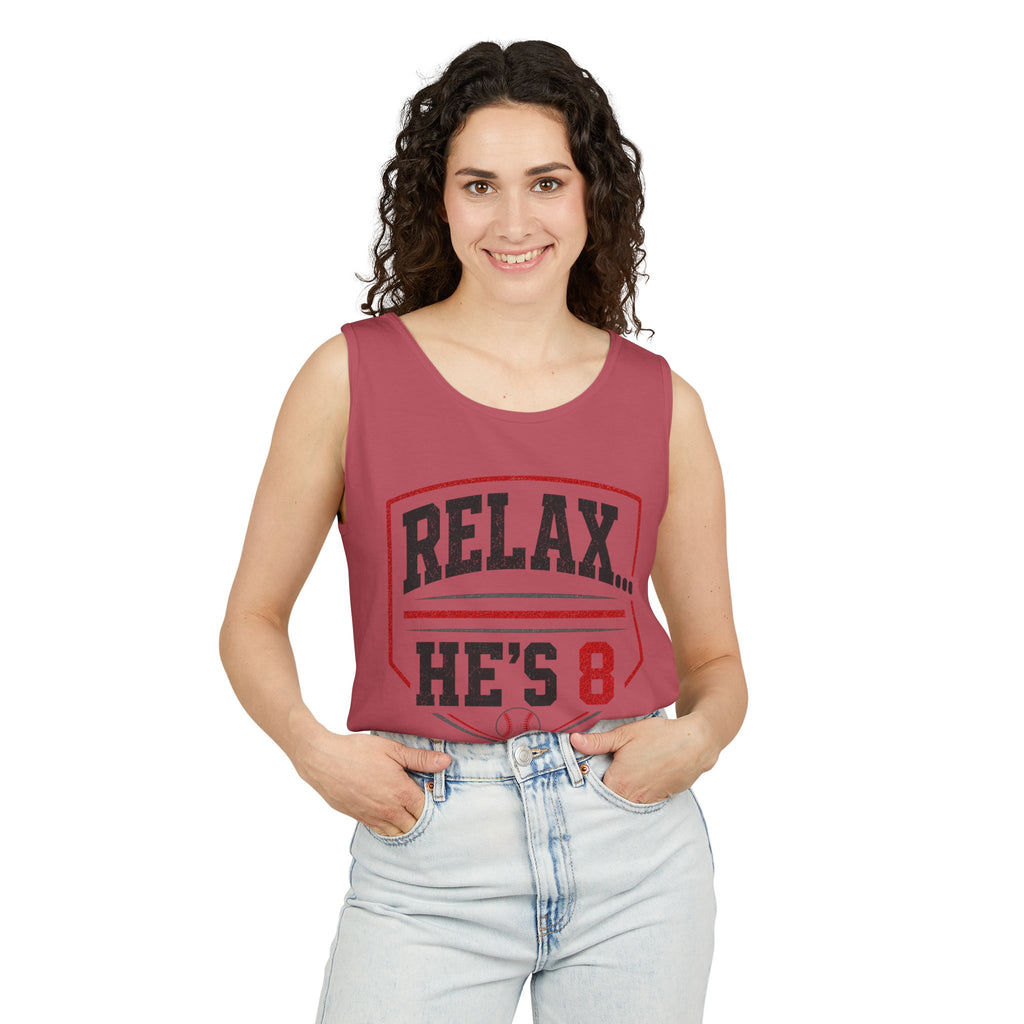 Relax... He's 8 Baseball Parent Tank Top