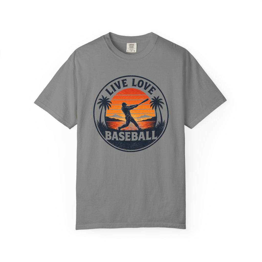 Live Love Baseball Unisex Garment-Dyed T-shirt