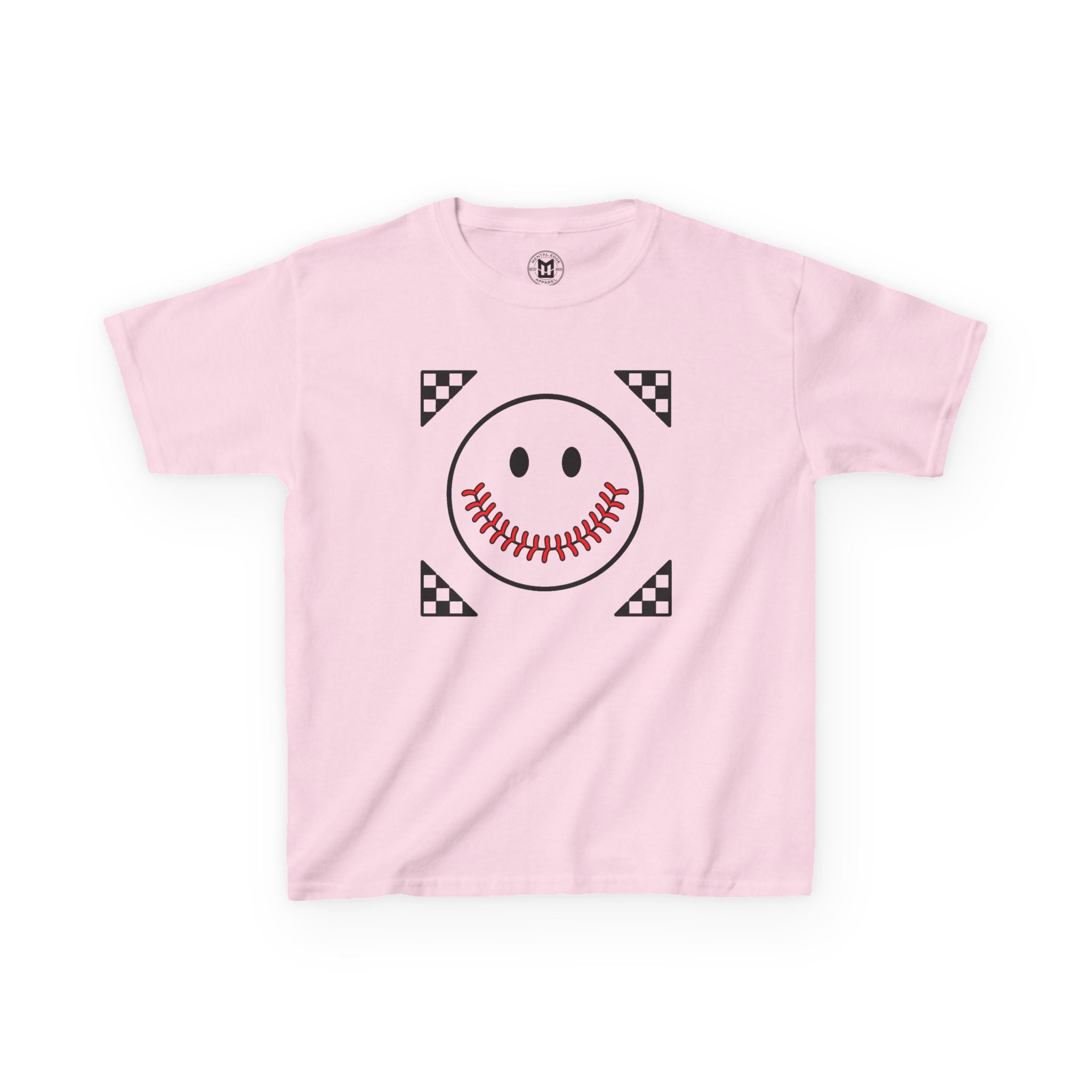 Kids T-Shirt — "Smily Baseball Seams Face" Baseball Tee