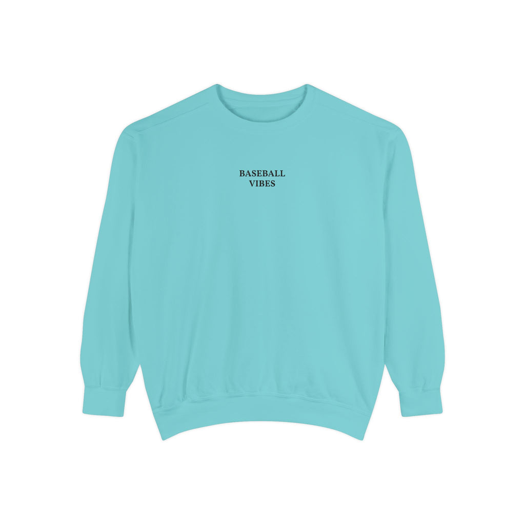 Baseball Vibes Sweatshirt — Minimalist White Crewneck